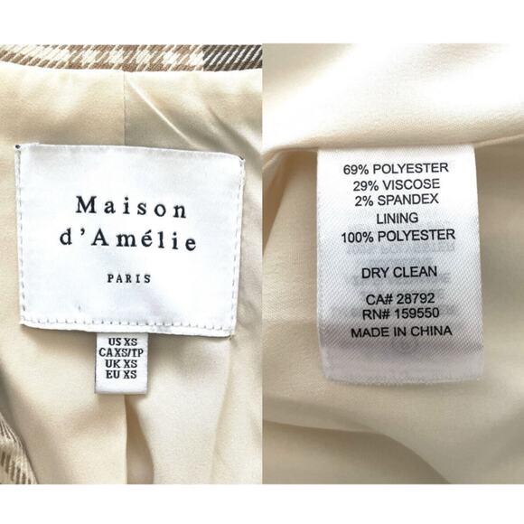 Anthro Maison d' Amélie Paris Women’s Tartan Plaid Oversized Blazer - Picture 4 of 16